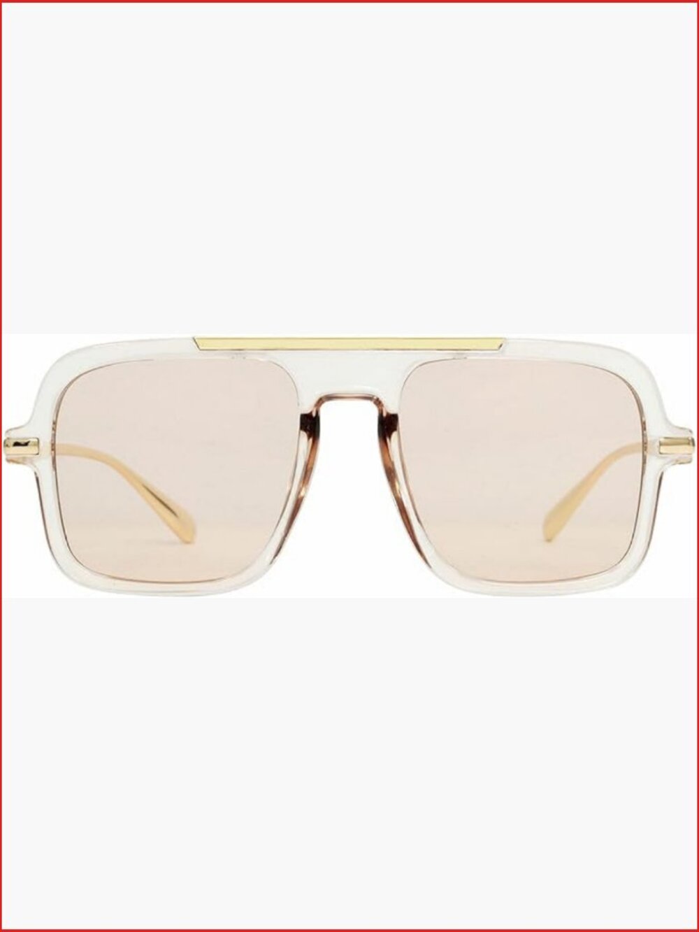 Retro Square Vintage Oversized Pilot Sunglasses UV400 Protection Unisex